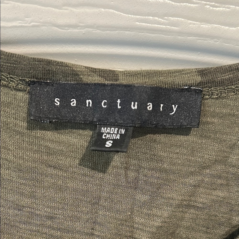 Sanctuary Green and Brown Camouflage Relaxed Tank Top - Picture 2 of 3